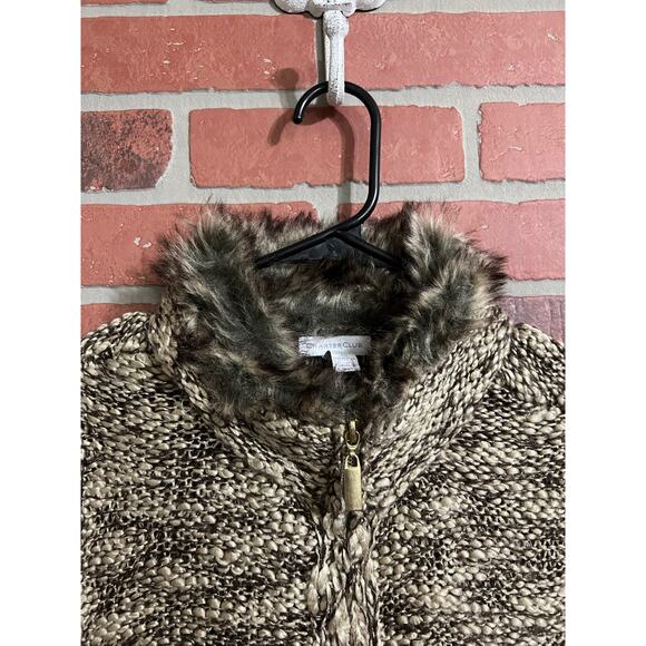 Charter Club Crochet Zippered Vest - L - Picture 2 of 8